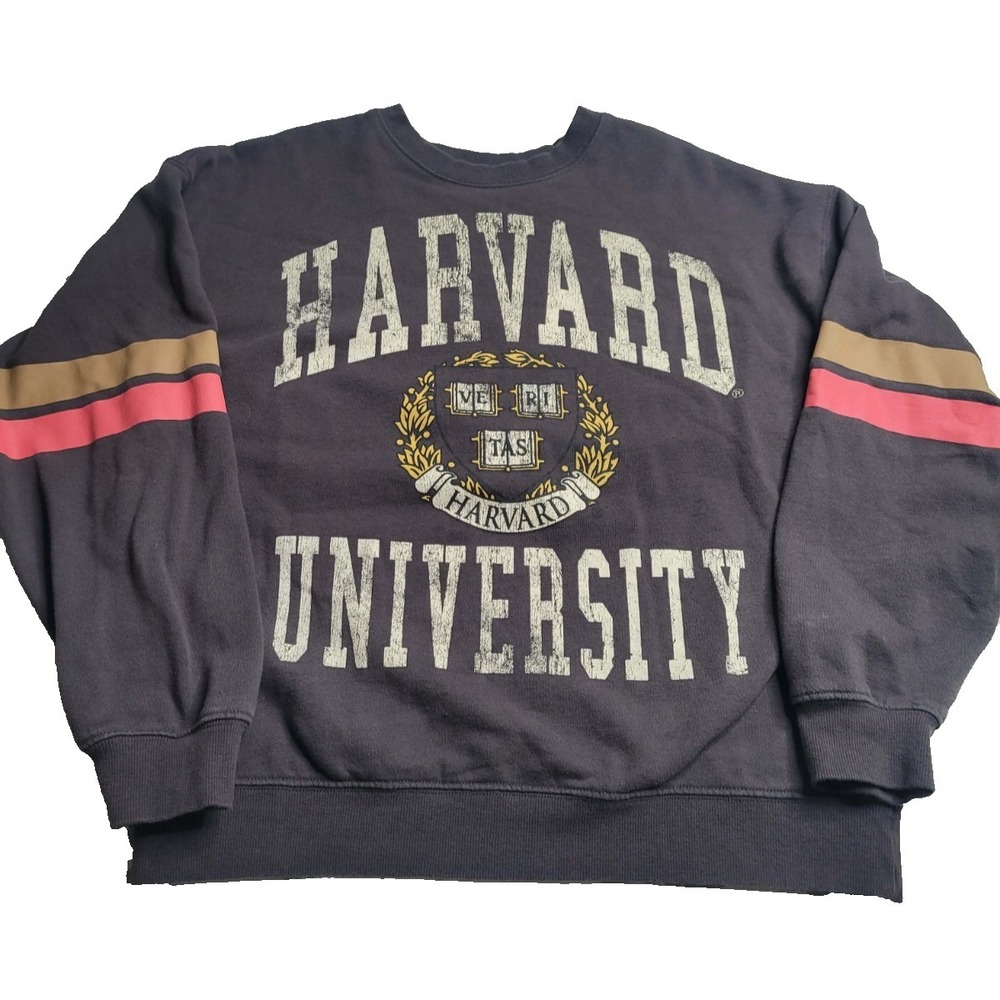 Harvard University Veritas Gray Crew Neck Sweatshirt Women's Small